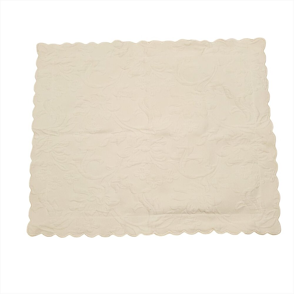 Matelasse Artiste Standard Sham 21"x27" Ivory Floral Botanica Portugal C…